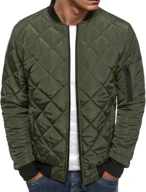 Men's Diamond Quilted Puffer Down Jacket Packable Lightweight Water Resistant Insulated Puffy Coat for Business Travel