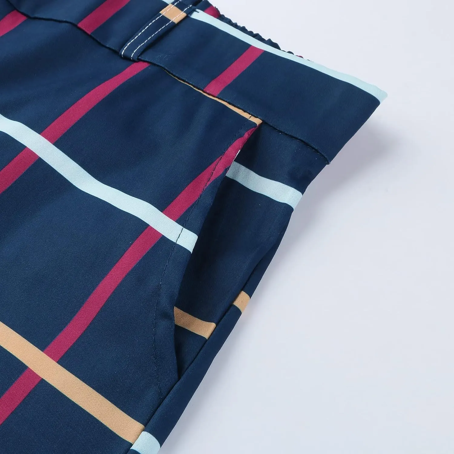 Mens Dress Pants, Men's Fashion Stretch Dress Pants Slim Fit Plaid Business Skinny Long Pants Casual Dress Pants