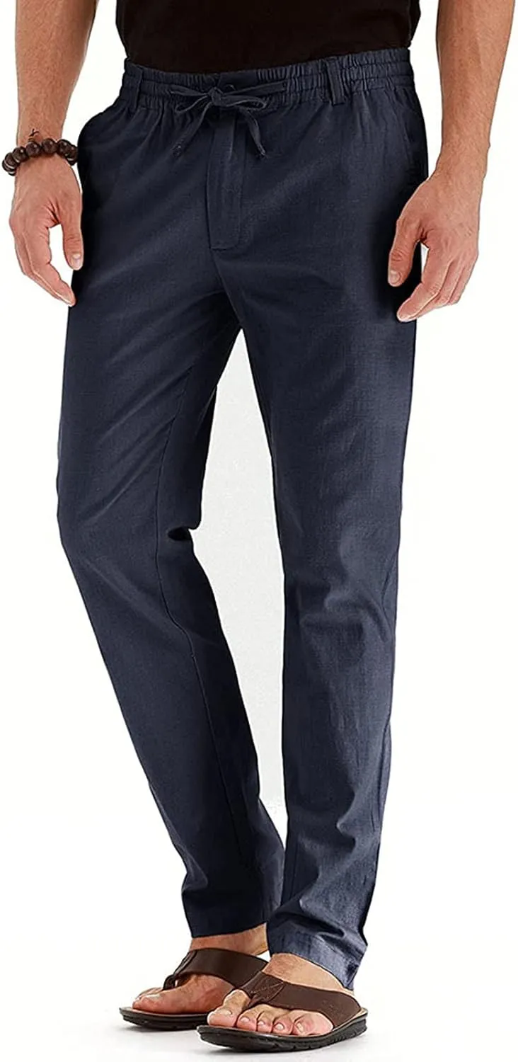 Mens Dress Pants Slim Fit Flat Front Chino Pants Casual Stretch Business Pants Wrinkle-Resistant Classic Khaki Pants