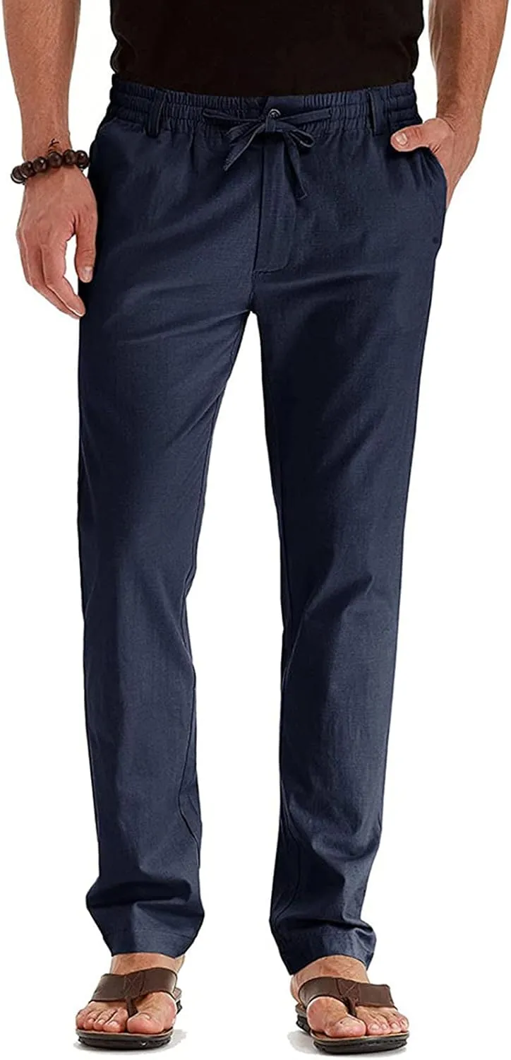 Mens Dress Pants Slim Fit Flat Front Chino Pants Casual Stretch Business Pants Wrinkle-Resistant Classic Khaki Pants