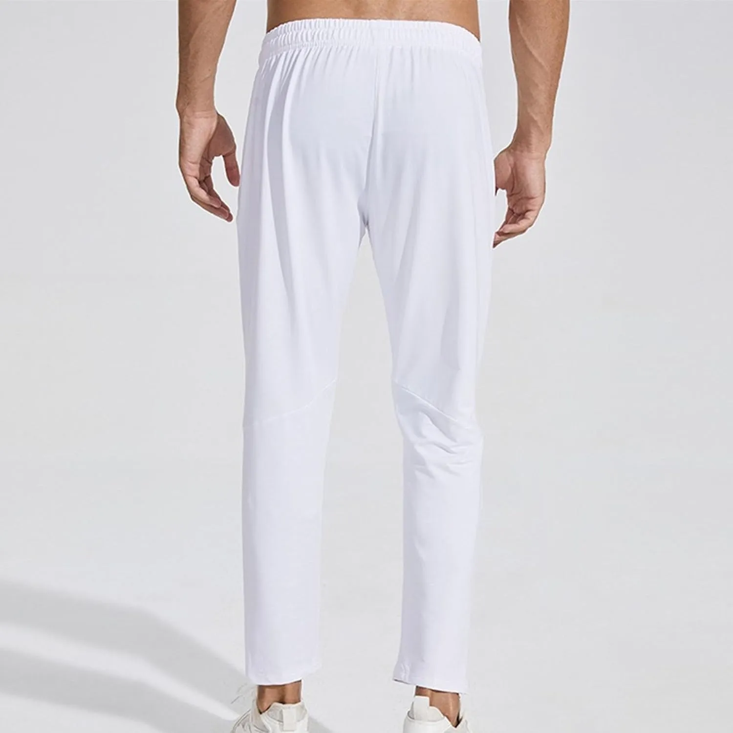 Men's Elastic Waist Stretch Running Athletic Pants Quick Dry Comfort Workout Trousers Casual Solid Outdoor Sweatpants