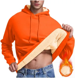 Men's Fleece Lined Hoodies Pullover Winter Warm Fuzzy Sherpa Heavyweight Hoodie Thick Thermal Hooded Sweatshirts
