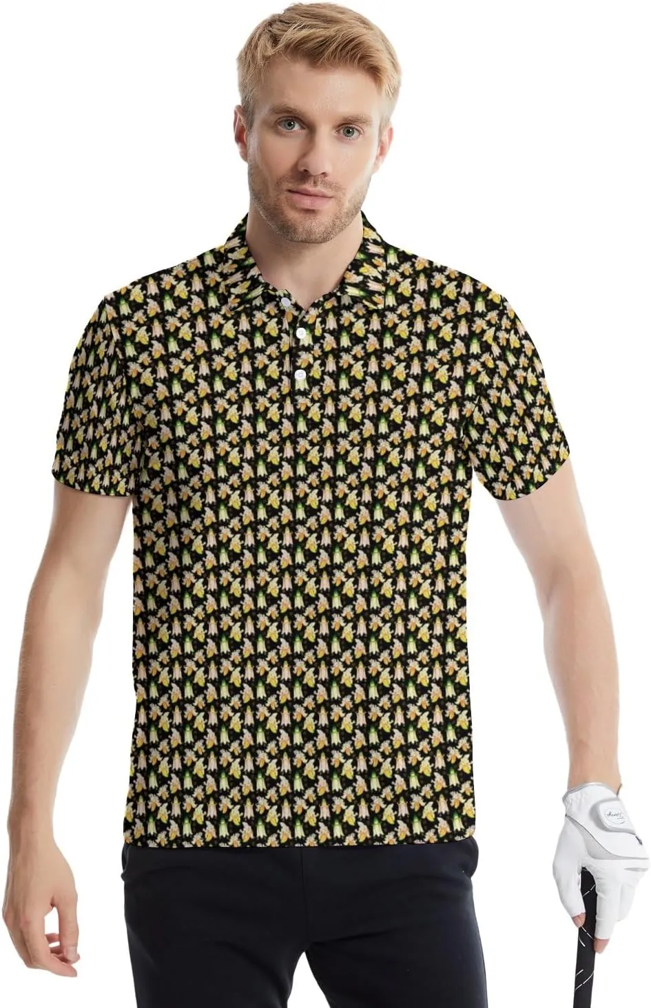 Men's Funny Golf Shirts Hawaiian Polo Shirts 80S Flashes Polo Shirts Funny Hawaiian Beach Summer Golf Polo Shirts
