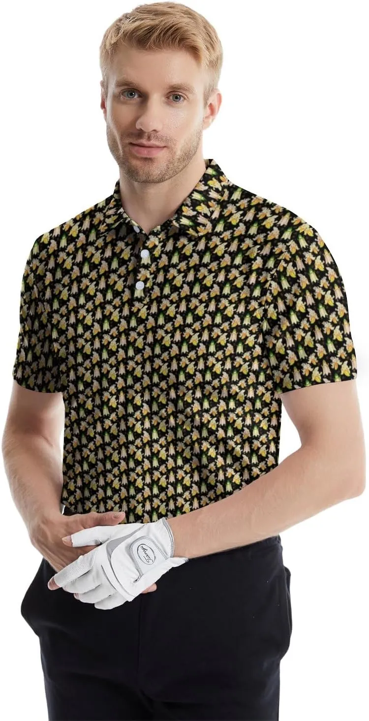 Men's Funny Golf Shirts Hawaiian Polo Shirts 80S Flashes Polo Shirts Funny Hawaiian Beach Summer Golf Polo Shirts
