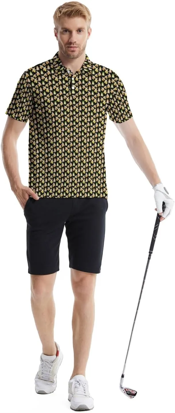Men's Funny Golf Shirts Hawaiian Polo Shirts 80S Flashes Polo Shirts Funny Hawaiian Beach Summer Golf Polo Shirts