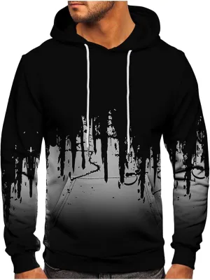 Men's Gym Workout Active Long Sleeve Pullover Lightweight Hoodie Casual Hooded Sweatshirts, M-6XL