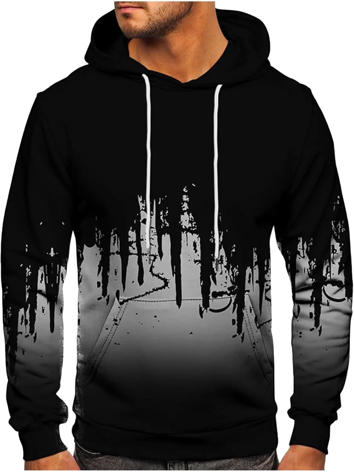 Men's Gym Workout Active Long Sleeve Pullover Lightweight Hoodie Casual Hooded Sweatshirts, M-6XL