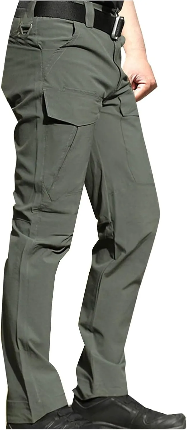 Mens Hiking Pants Tactical Pants for Men Stretch Slim Fit Mens Lightweight Pants Travel Pants with Multi Pockets