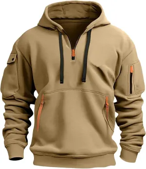 Mens Hoodies Pullover Oversized Long Sleeve Zip up Hooded Sweatshirt Drawstring Casual Jacket Sweater Fall Coat