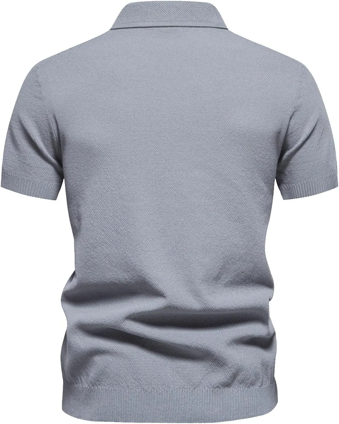 Mens Knit Polo Shirt Golf Shirts Short Sleeve Sports Casual Polo Shirts Textured Casual Knitted Golf Shirt