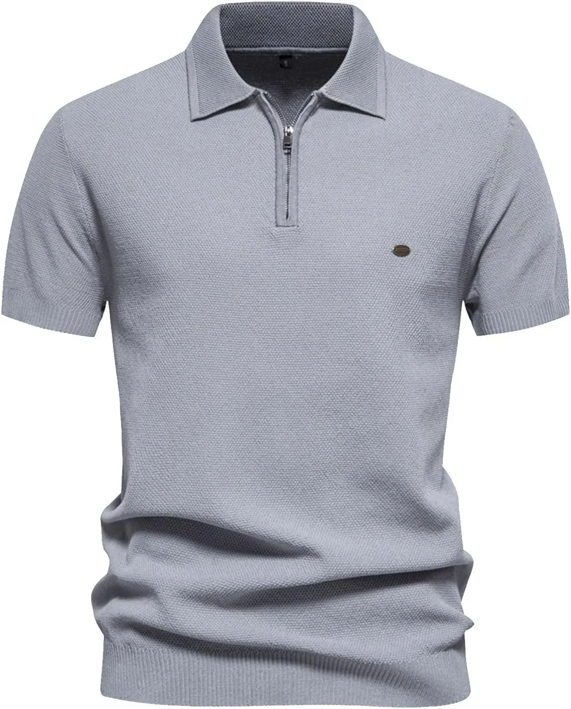 Mens Knit Polo Shirt Golf Shirts Short Sleeve Sports Casual Polo Shirts Textured Casual Knitted Golf Shirt