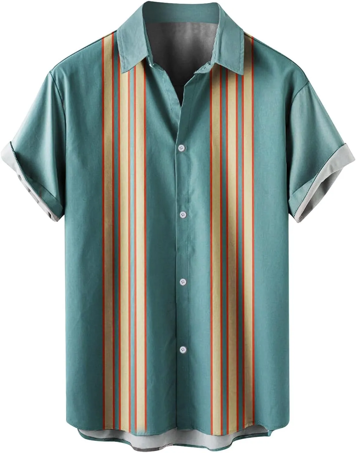 Men's Linen Shirts Stripe Short Sleeve Button Down Shirts Casual Relaxed Fit Hawaii Shirts 2025 Summer Beach Shirts