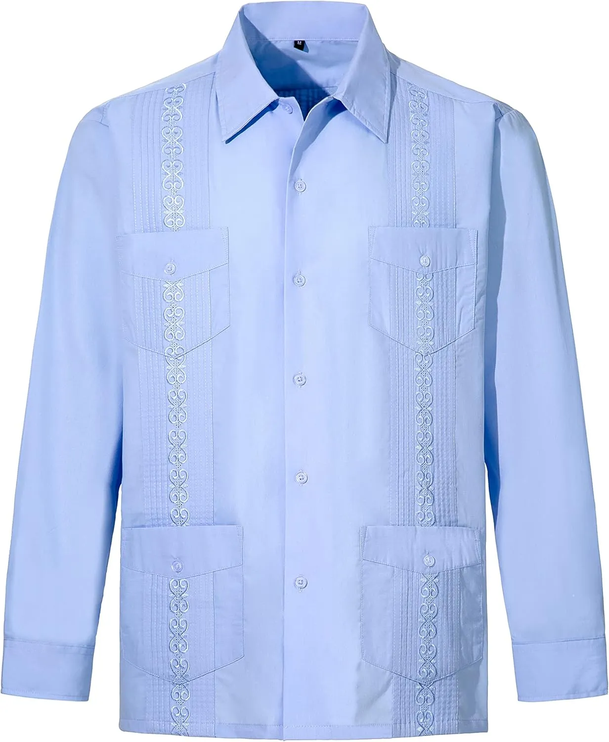 Men's Long Sleeve Guayabera Shirts Cuban Shirts