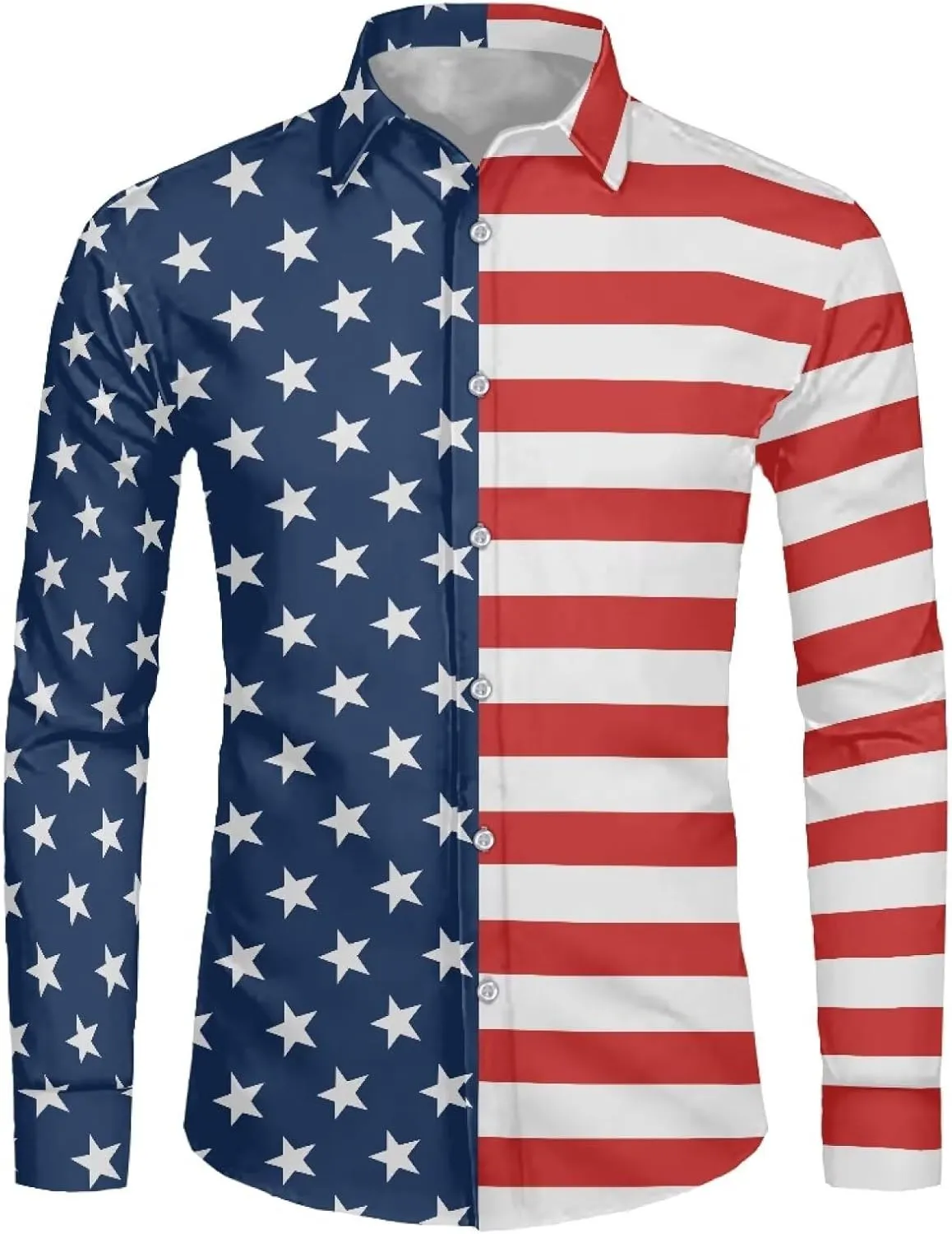 Mens Long Sleeve Shirt, Regular Fit Casual Button Down Shirt for Men Teens Size XS-6XL