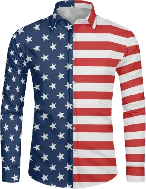 Mens Long Sleeve Shirt, Regular Fit Casual Button Down Shirt for Men Teens Size XS-6XL