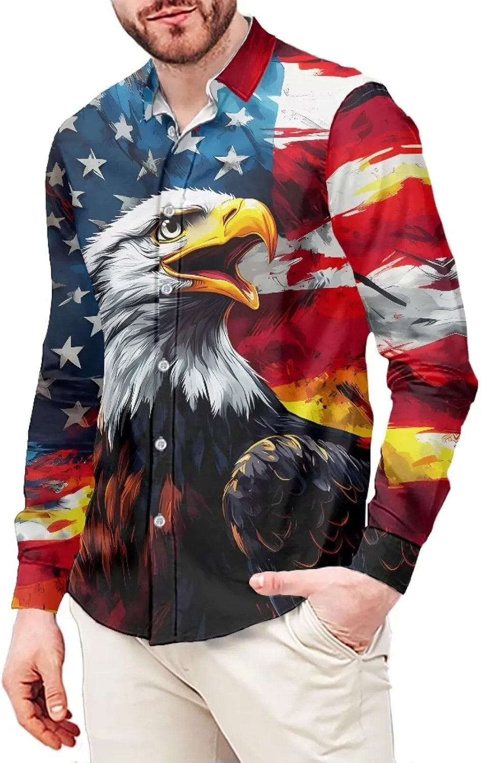 Mens Long Sleeve Shirt, Regular Fit Casual Button Down Shirt for Men Teens Size XS-6XL