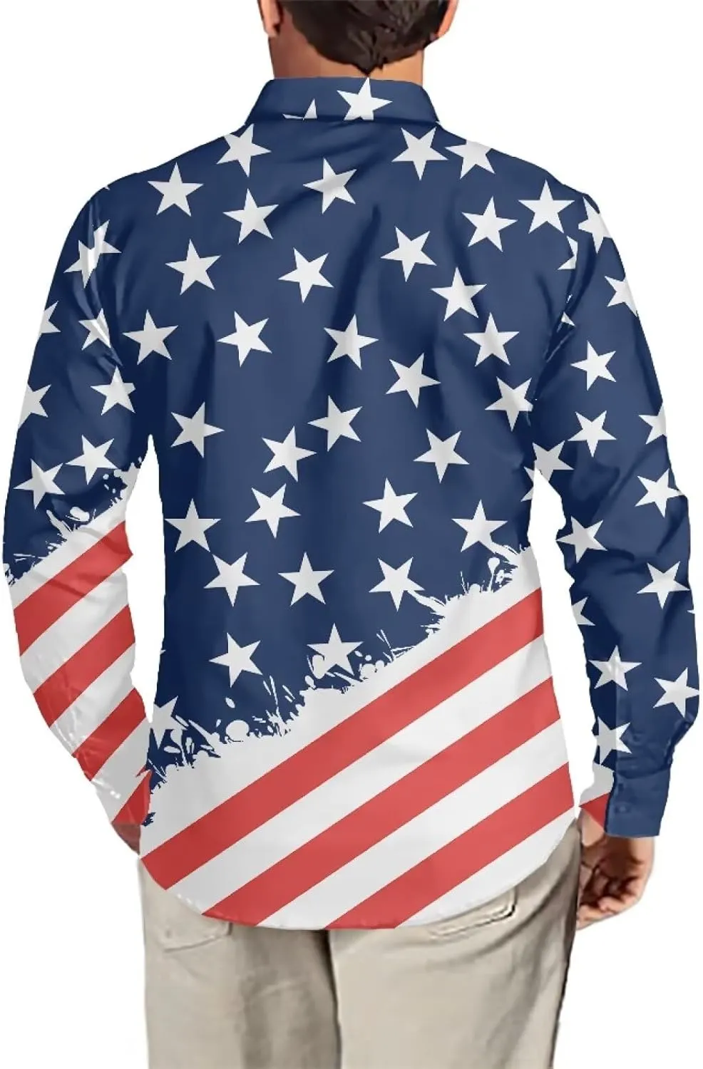 Mens Long Sleeve Shirt, Regular Fit Casual Button Down Shirt for Men Teens Size XS-6XL