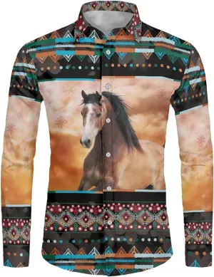 Mens Long Sleeve Shirt, Regular Fit Casual Button Down Shirt for Men Teens Size XS-6XL