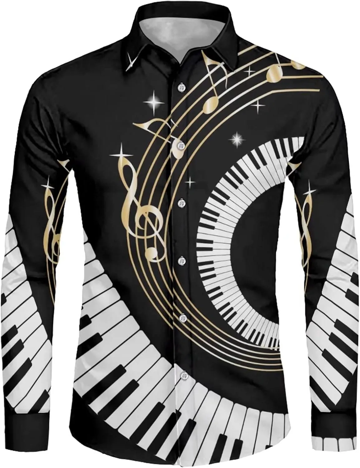 Mens Long Sleeve Shirt, Regular Fit Casual Button Down Shirt for Men Teens Size XS-6XL
