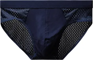 Men's Low Rise Briefs Breathable Stretch Hollow Lightweight Underpants Solid Brief Comfortable Fit Underwear 2025