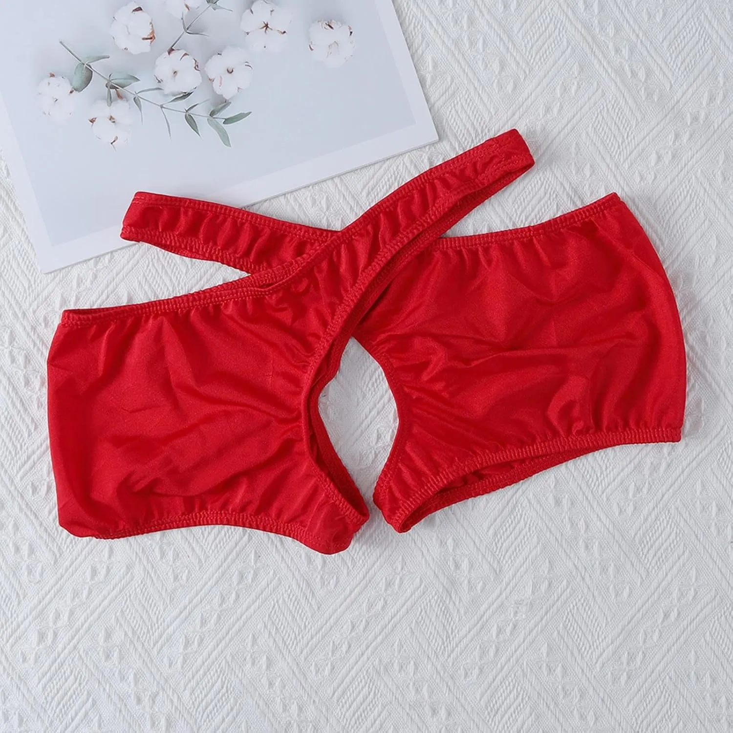 Mens Low Rise Briefs Stretch Breathable Hollow Separate Underpants Solid Brief Comfortable Fit Daily Wear Underwear
