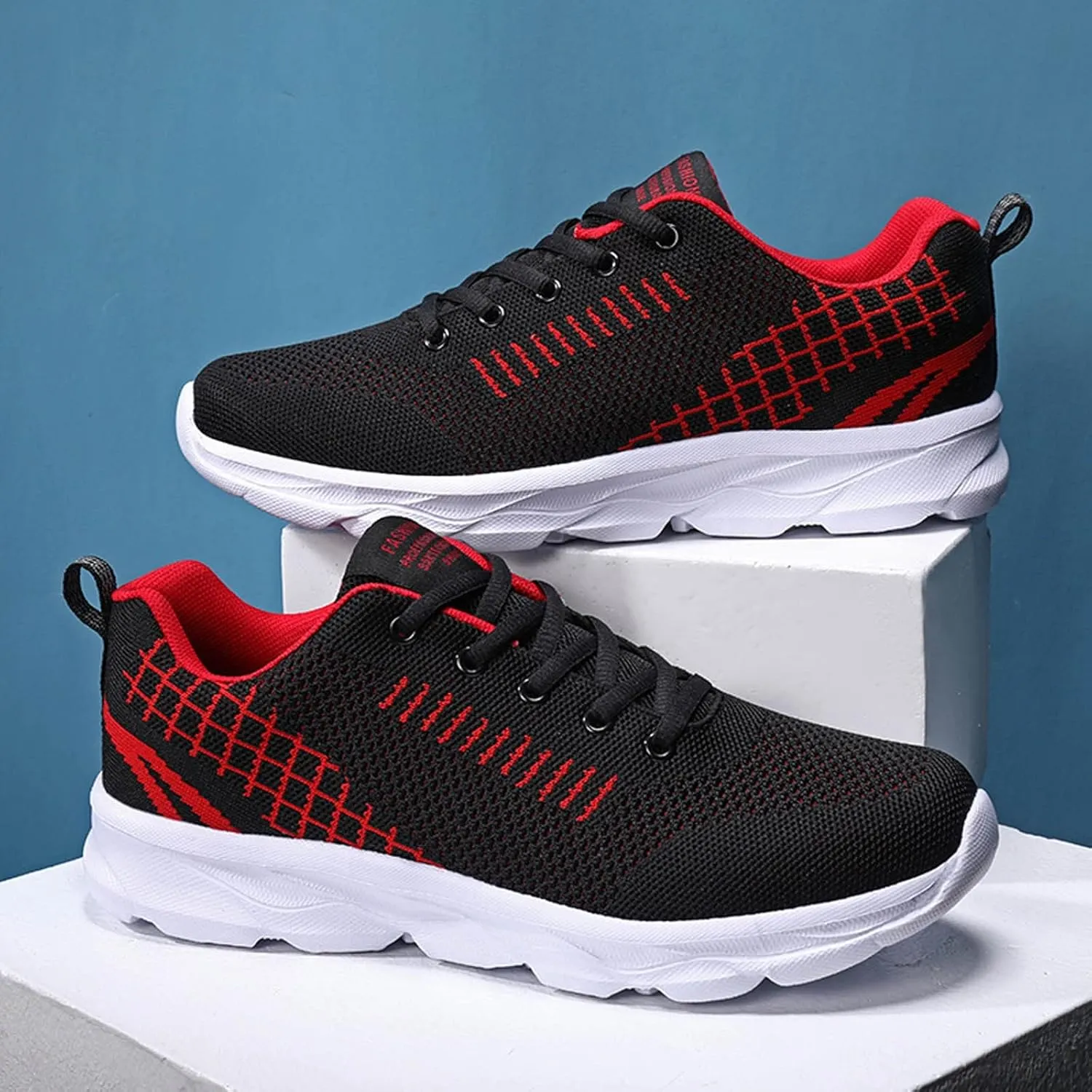 Mens Low Top Sports Shoes,Lace Up Breathable Mesh Running Sneakers for Men Non-Slip Durable Comfy Sole Shoes Outdoor Hiking Footwear Gym Fitness 2025 Fashion Sneaker for Men