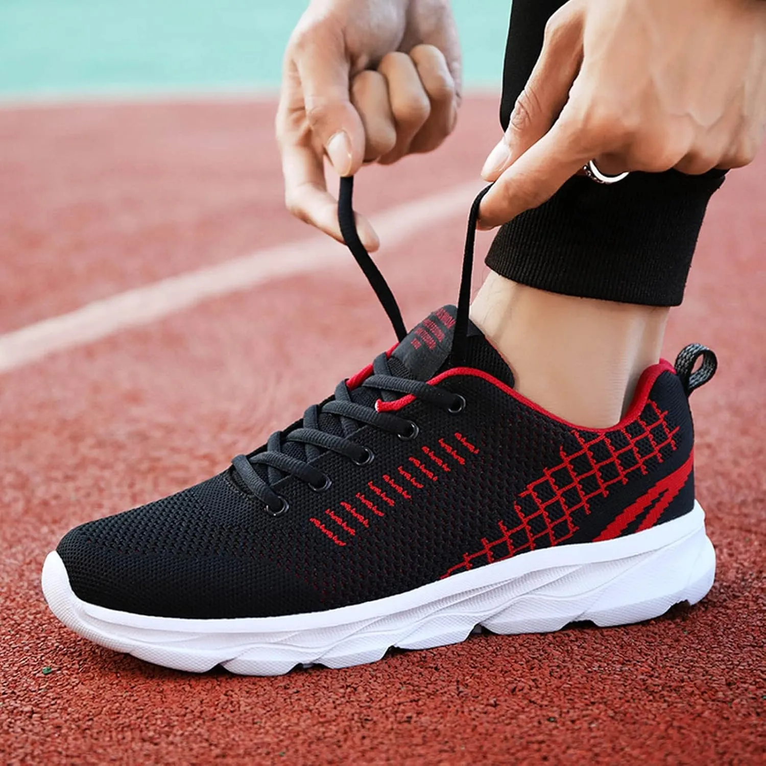 Mens Low Top Sports Shoes,Lace Up Breathable Mesh Running Sneakers for Men Non-Slip Durable Comfy Sole Shoes Outdoor Hiking Footwear Gym Fitness 2025 Fashion Sneaker for Men