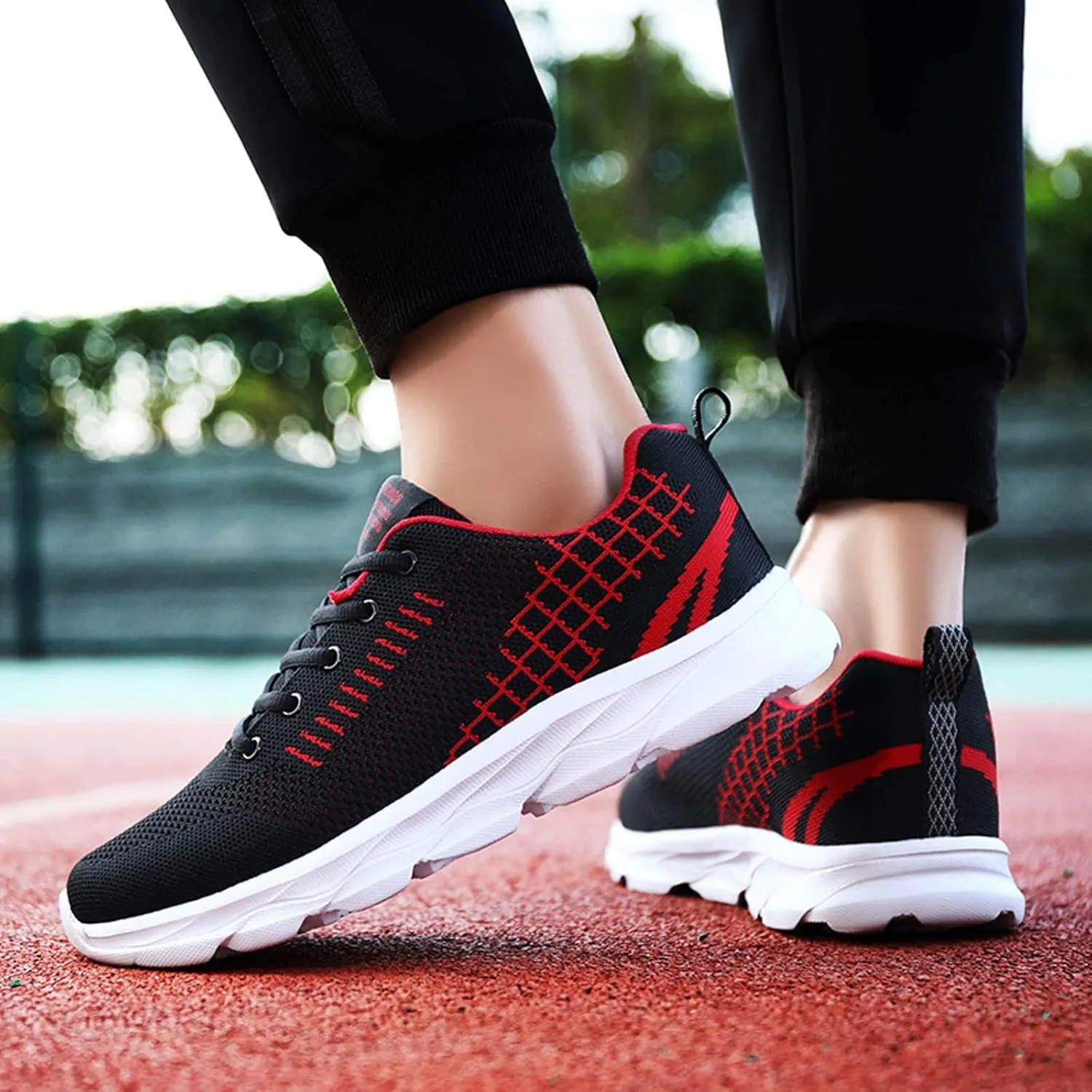 Mens Low Top Sports Shoes,Lace Up Breathable Mesh Running Sneakers for Men Non-Slip Durable Comfy Sole Shoes Outdoor Hiking Footwear Gym Fitness 2025 Fashion Sneaker for Men