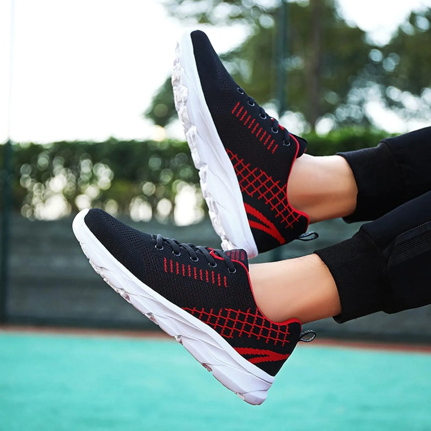 Mens Low Top Sports Shoes,Lace Up Breathable Mesh Running Sneakers for Men Non-Slip Durable Comfy Sole Shoes Outdoor Hiking Footwear Gym Fitness 2025 Fashion Sneaker for Men