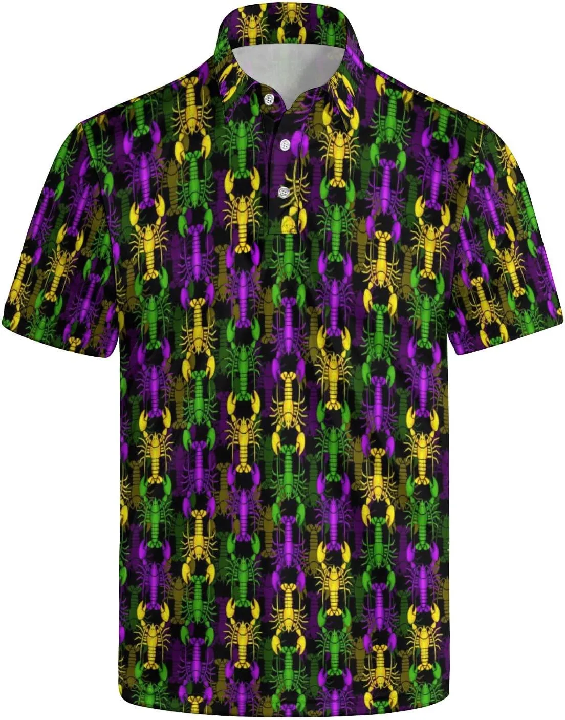 Mens Polo Shirts Funny Golf Shirts for Men Quick-Dry Performance Hawaiian Polo Shirts for Men Print Short Sleeve Shirts