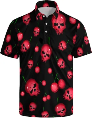 Mens Polo Shirts Funny Golf Shirts for Men Quick-Dry Performance Hawaiian Polo Shirts for Men Print Short Sleeve Shirts