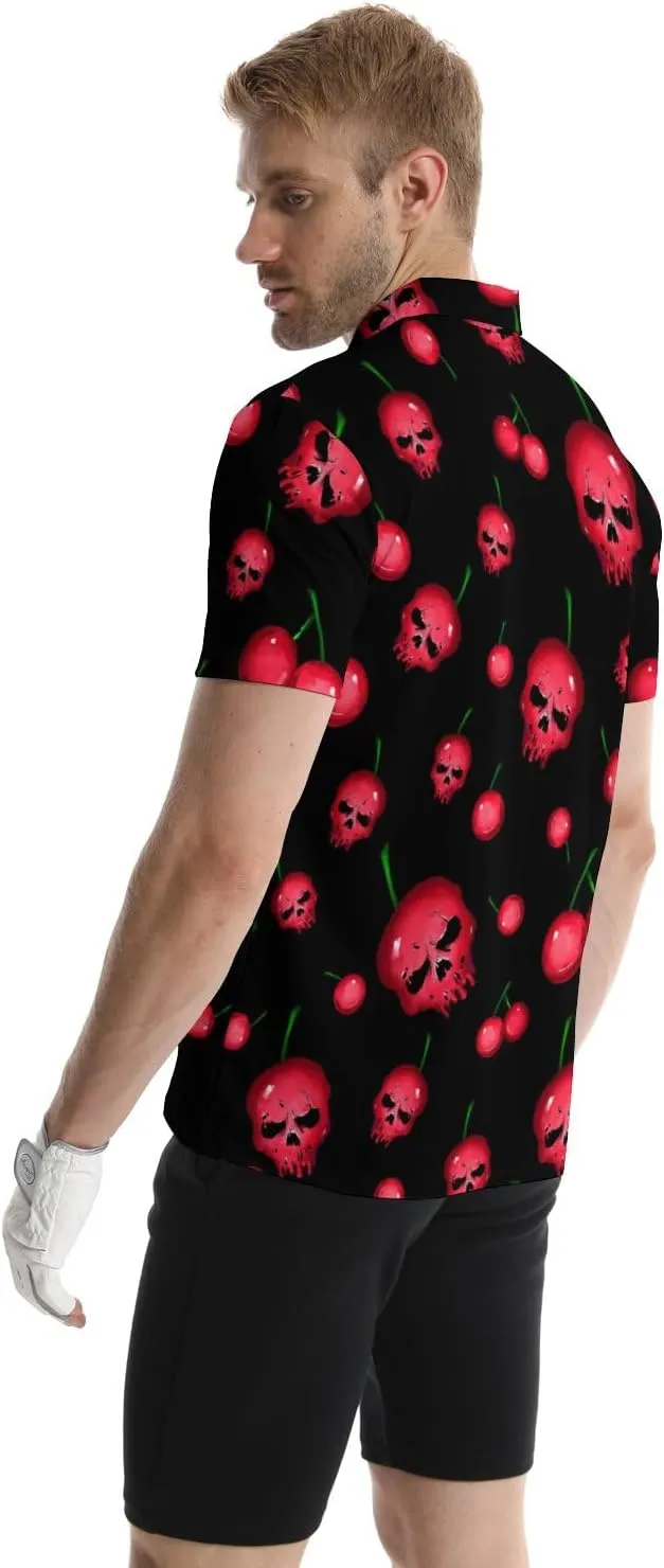 Mens Polo Shirts Funny Golf Shirts for Men Quick-Dry Performance Hawaiian Polo Shirts for Men Print Short Sleeve Shirts