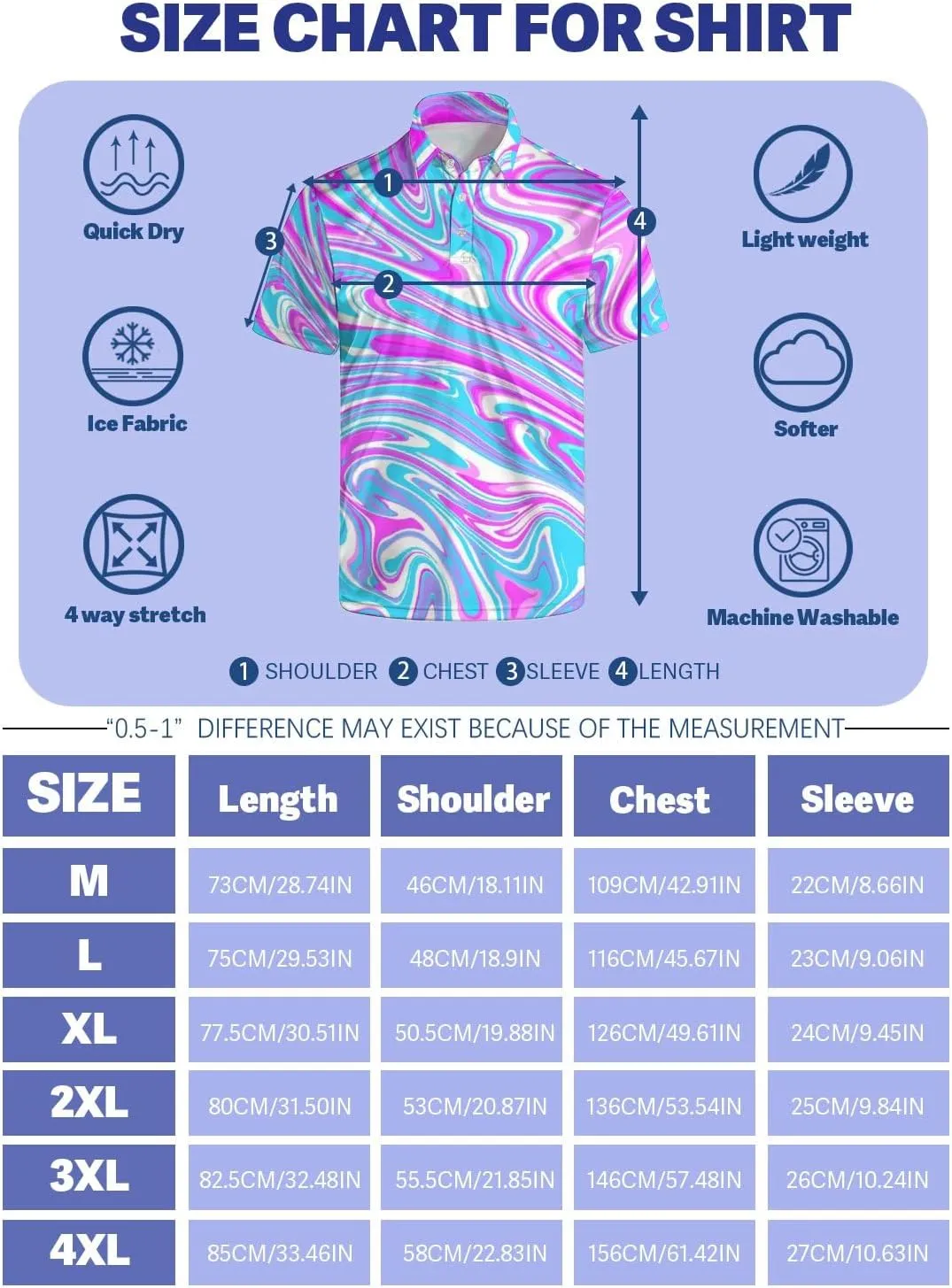 Mens Polo Shirts Funny Golf Shirts for Men Quick-Dry Performance Hawaiian Polo Shirts for Men Print Short Sleeve Shirts