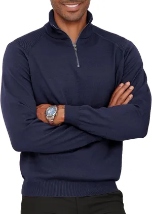 Mens Quarter Zip Pullover Sweater Mock Turtleneck Half Zip Long Sleeve Turtle Neck Knitted Sweaters Fall Fashion