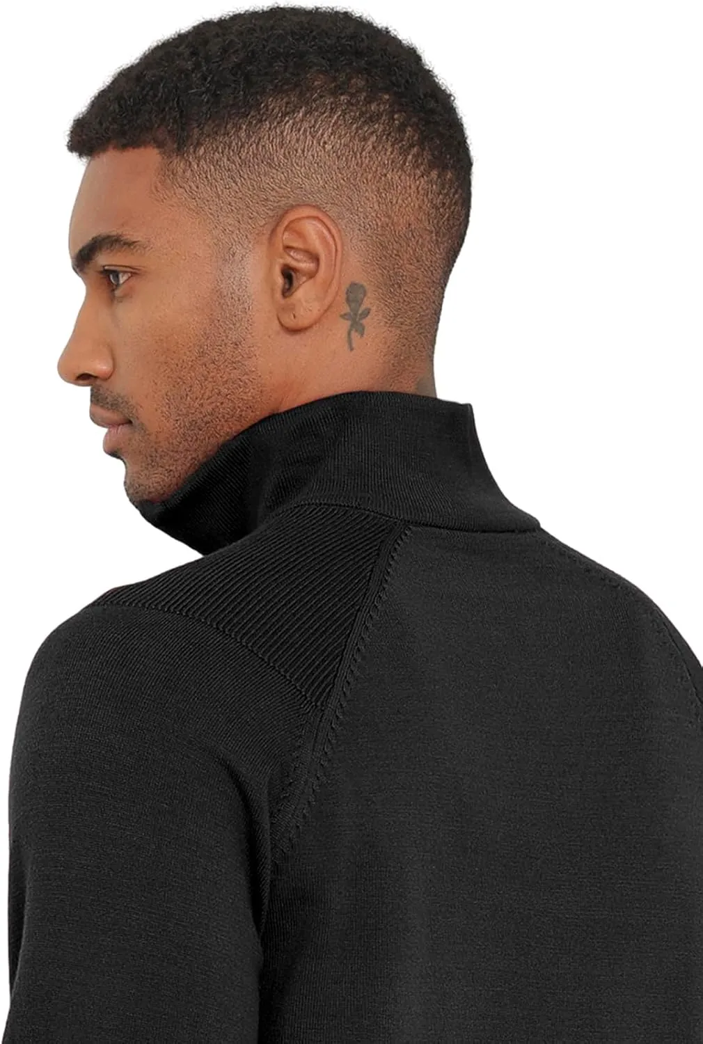 Mens Quarter Zip Pullover Sweater Mock Turtleneck Half Zip Long Sleeve Turtle Neck Knitted Sweaters Fall Fashion