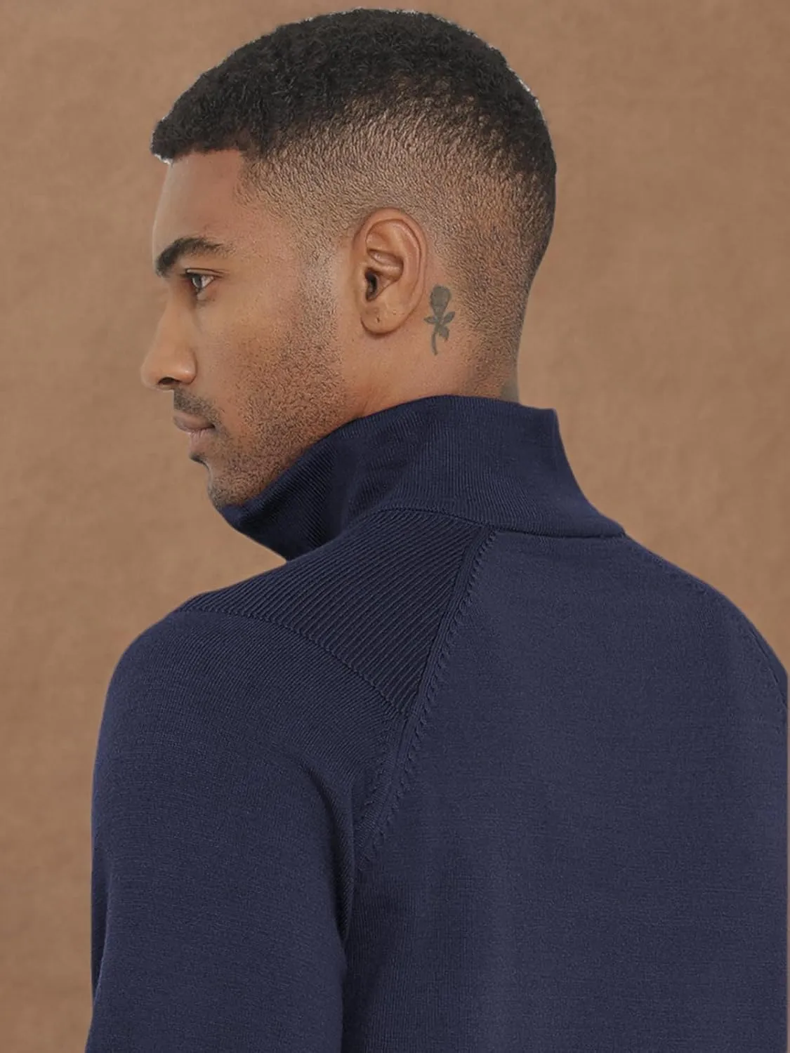 Mens Quarter Zip Pullover Sweater Mock Turtleneck Half Zip Long Sleeve Turtle Neck Knitted Sweaters Fall Fashion