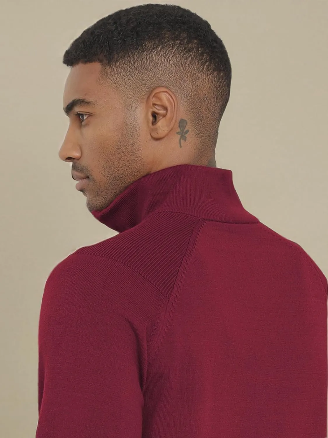 Mens Quarter Zip Pullover Sweater Mock Turtleneck Half Zip Long Sleeve Turtle Neck Knitted Sweaters Fall Fashion
