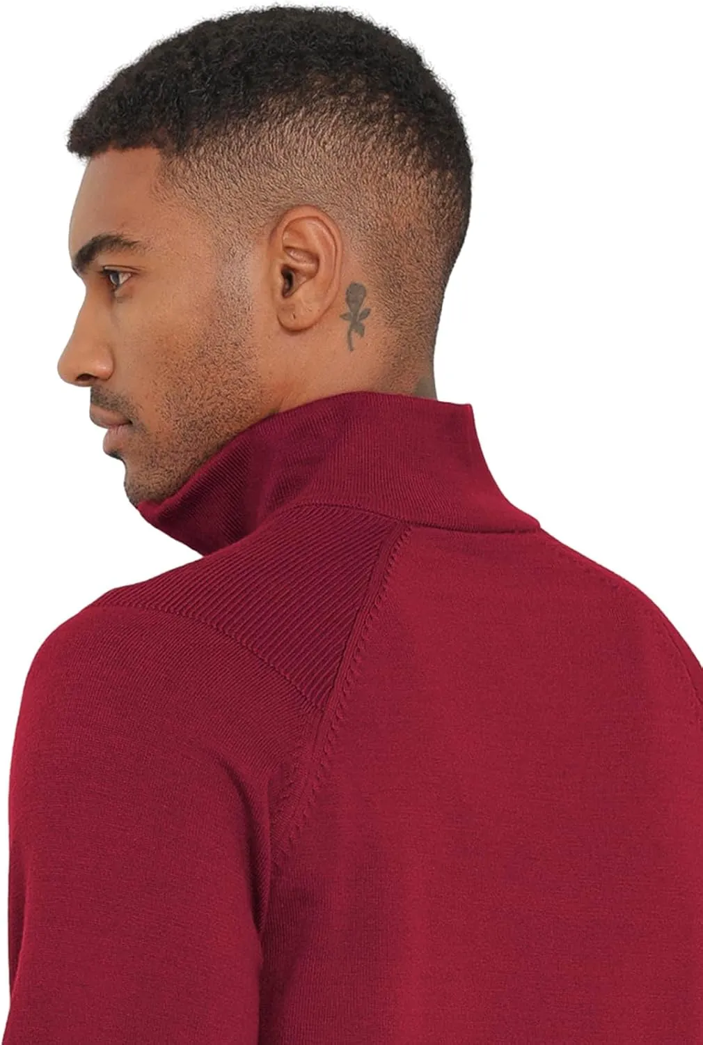 Mens Quarter Zip Pullover Sweater Mock Turtleneck Half Zip Long Sleeve Turtle Neck Knitted Sweaters Fall Fashion