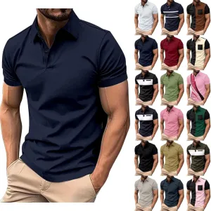 Mens Resort Wear 2025 Performance Short Sleeve Polo Shirt Moisture Wicking Casual Workout Big and Tall Golf Shirts