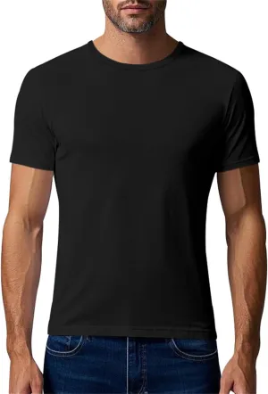 Men's Short Sleeve Tee Shirt Crewneck Casual Basic Shirt Moisture Wicking Fashion Tops Lightweight Gym Workout Tees