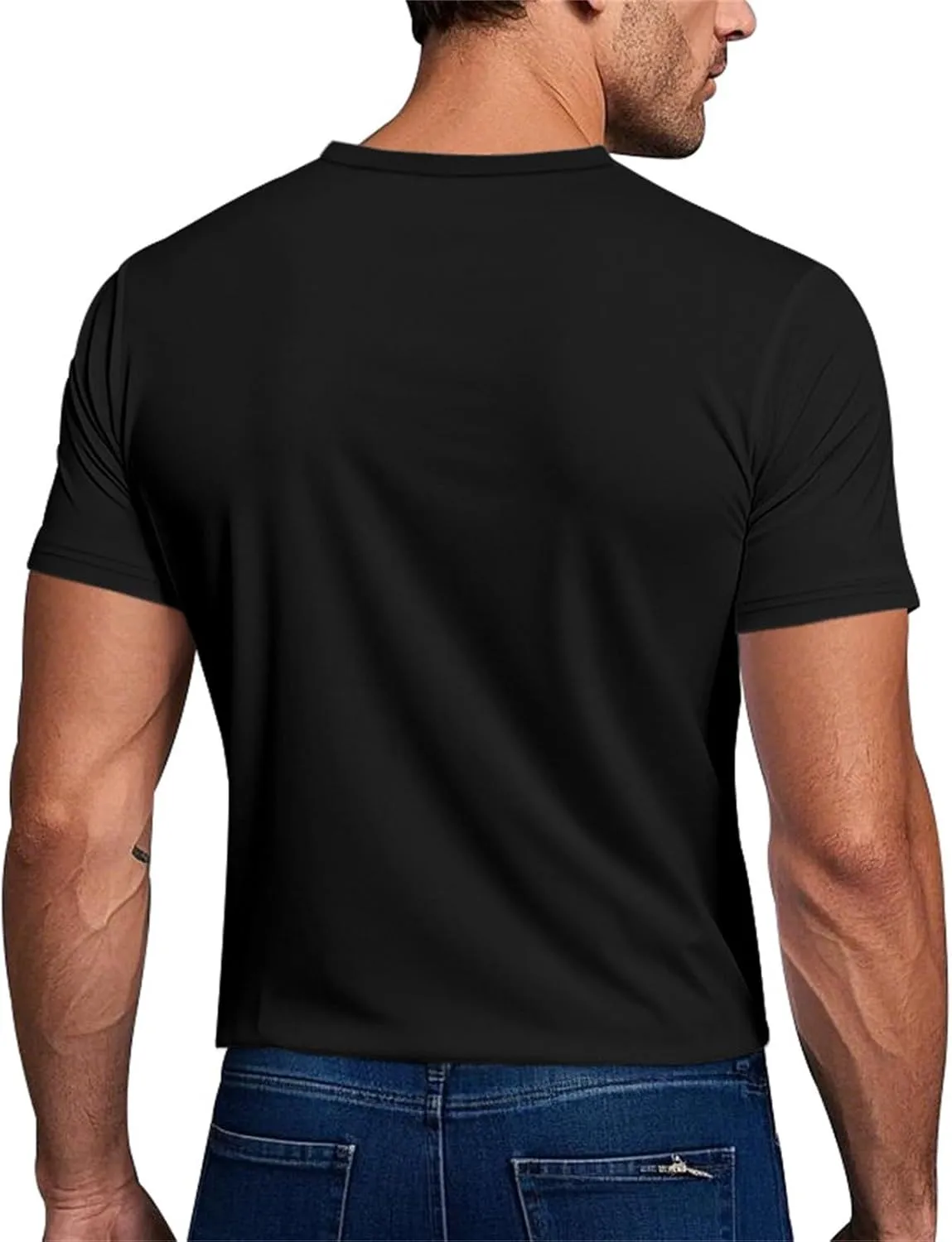 Men's Short Sleeve Tee Shirt Crewneck Casual Basic Shirt Moisture Wicking Fashion Tops Lightweight Gym Workout Tees