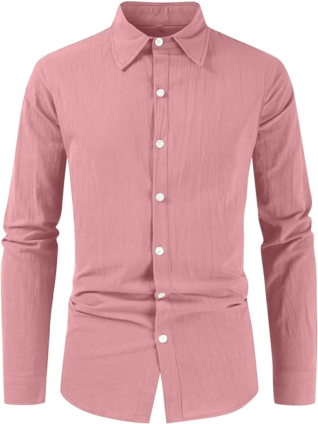 Men's Summer Cotton and Linen Shirt Beach Solid Color Lapel Shirt Spring Summer Outdoor