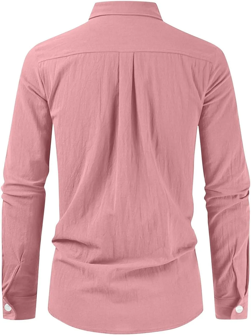 Men's Summer Cotton and Linen Shirt Beach Solid Color Lapel Shirt Spring Summer Outdoor