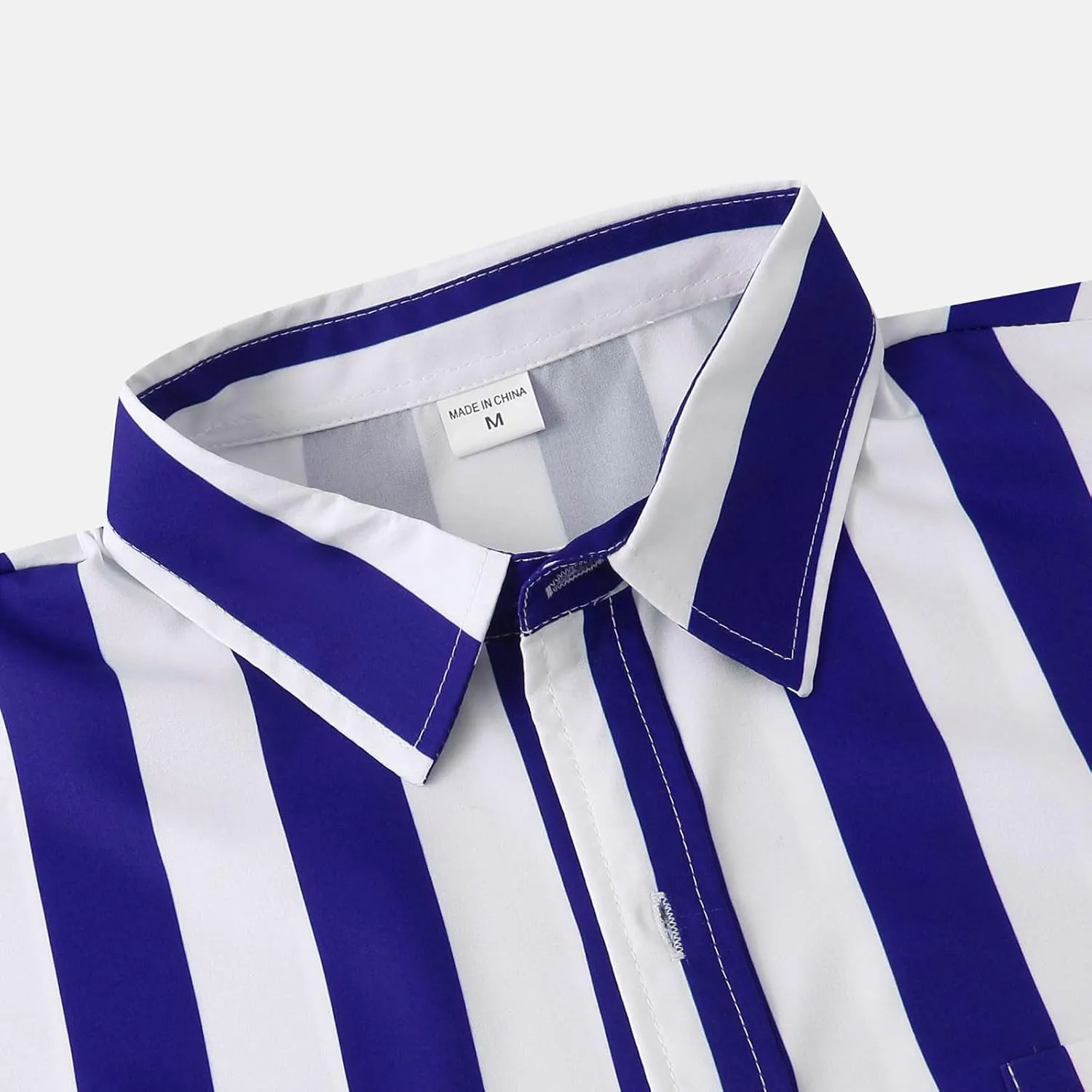 Mens Vertical Striped Shirts Long Sleeve Casual Button Down Shirt Trendy Baggy Summer Beach Tops with Pocket