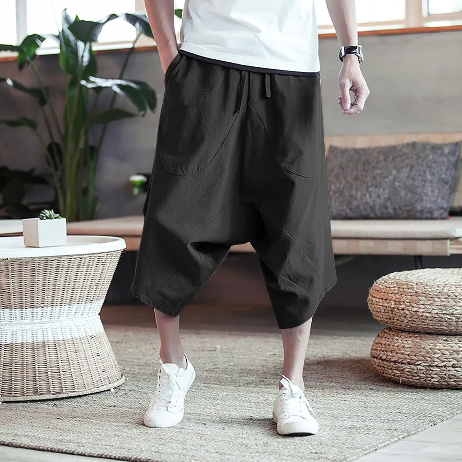 Mens Workout Cargo Sweatpants Big & Tall Sizes Sweatpants for Men with Pockets Men's Casual Pants Hip Hop Work Pants