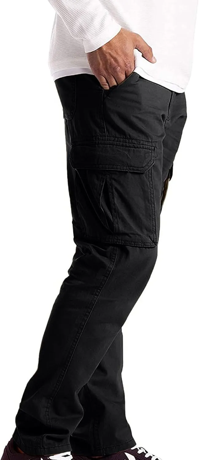 Mens Workout Cargo Sweatpants Loose Beach Pants Men's Heavyweight Fleece Cargo Sweatpants Stretch Elastic with Pocket