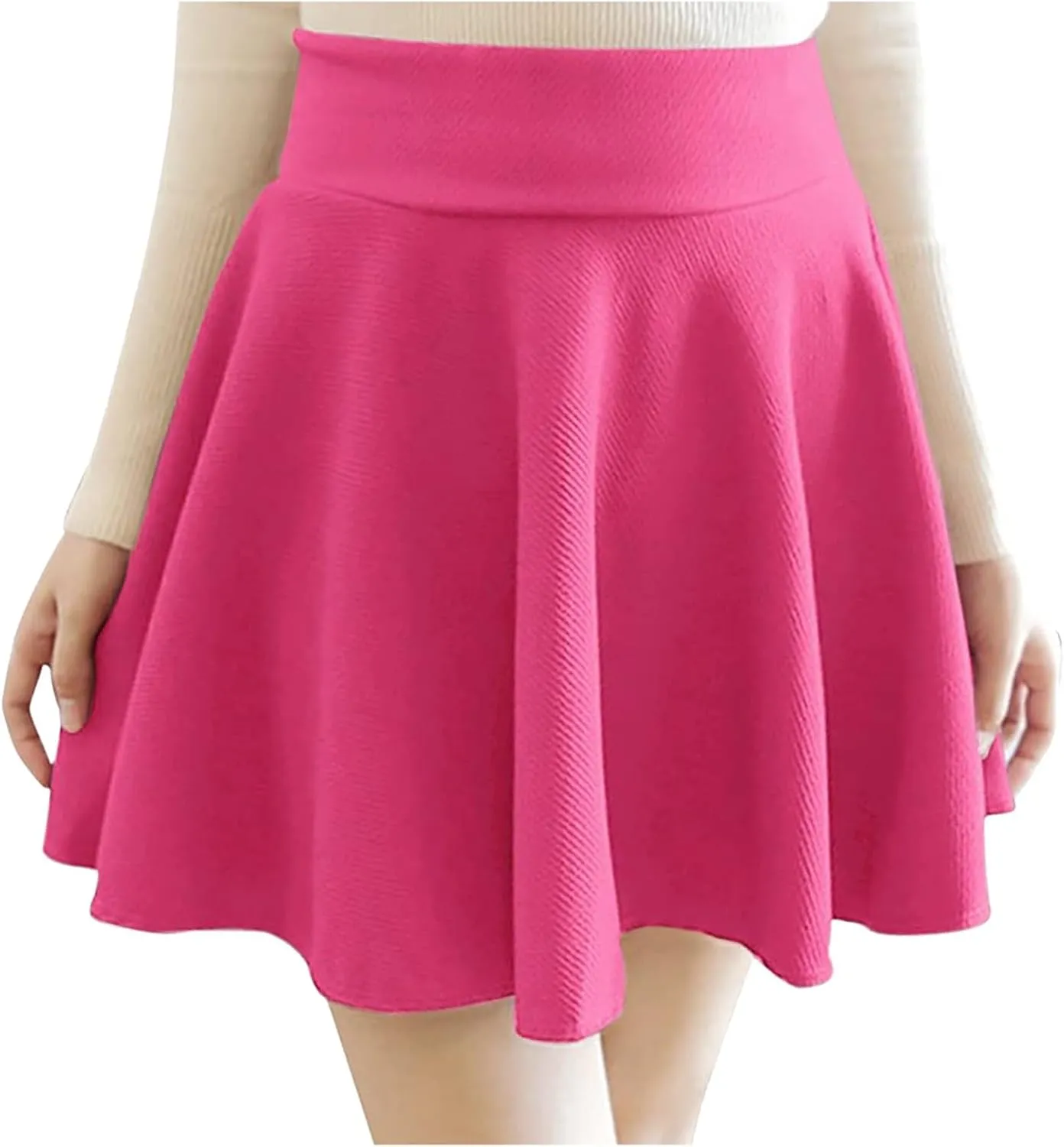 Mini Skirts for Women Basic Skater Skirt Versatile Stretchy Mini Flared Skirt Summer Skirts for Women 2025