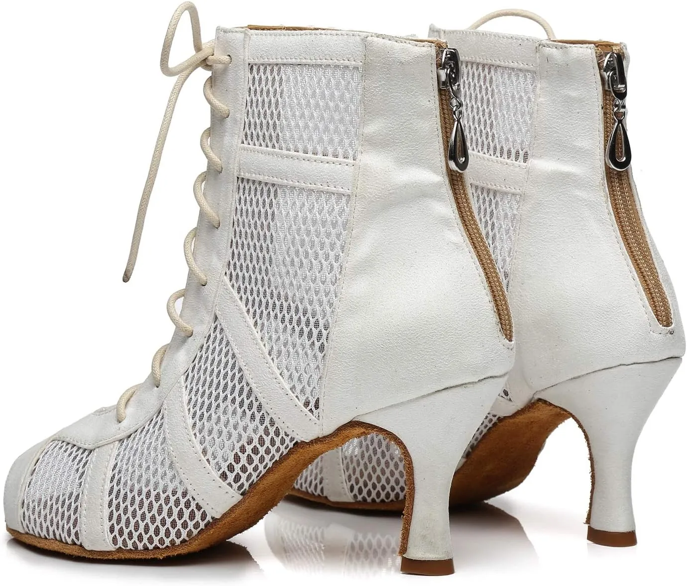 Minishion Sexy Dance Heels for Women Mesh Party Eveing Ankle Sandals Boots