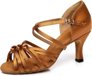 Minishion Women's Latin Ballroom Knot Dance Shoes Evening Sandals