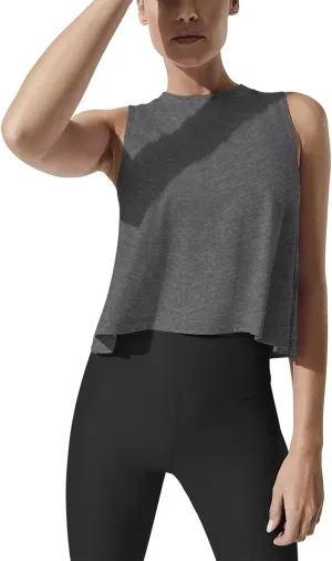 Mippo Crop Tops for Women Womens Workout Tops Flowy Cropped Tank Tops Athletic Shirts